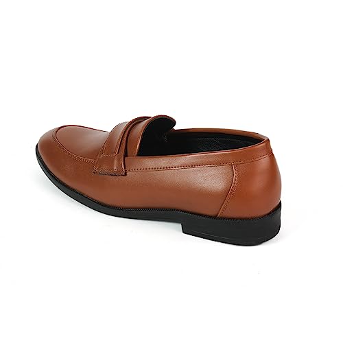 Image of BRATVA 1008 Men's Loafers & Moccasins Shoes with Synthetic Leather Upper & Leather Lining in Colour Black /Brown /TAN for Men