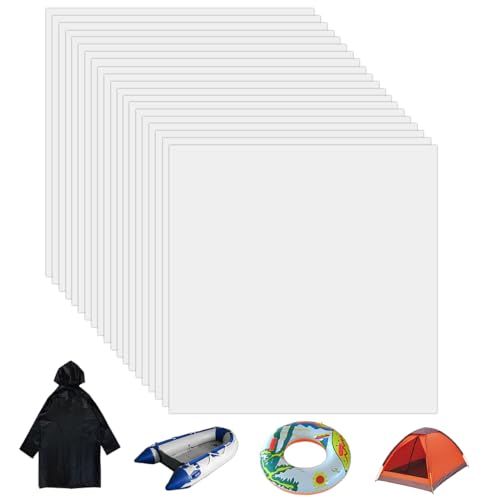 FCPEAG 20 Piezas Parches TPU Transparentes Autoadhesivos Impermeables Para Tiendas Colchones Barcos Chubasqueros 7x7cm