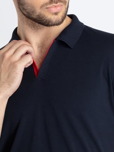 Image of Status Quo Men's Polo T-Shirt | Rich Cotton Blend | Slim Fit | All Day Comfort | Contrast Inner Placket | Polo Collar