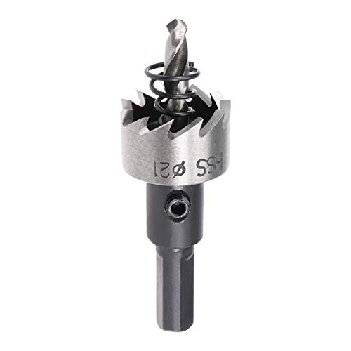 sourcingmap 21mm HSS Drill Bit Hole Saw for Stainless Steel Metal Alloy Wood, 21x13mm