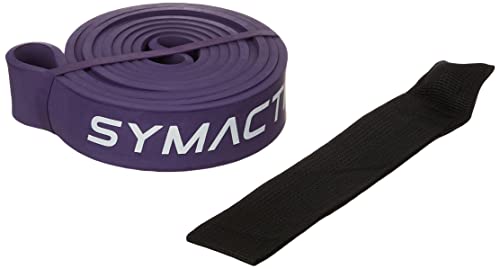 Amazon Brand – Symactive Natural Rubber Resistance Pull Up Band With Door Anchor For Training, 32 Mm Wide, Medium