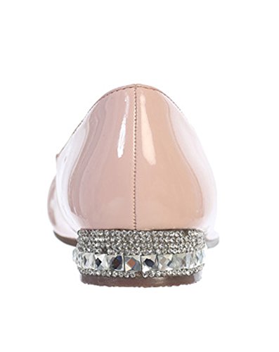 iGirlDress Rhinestone Ornamented Heel Flats Flower Girls Shoes (Size 9-Youth5)2