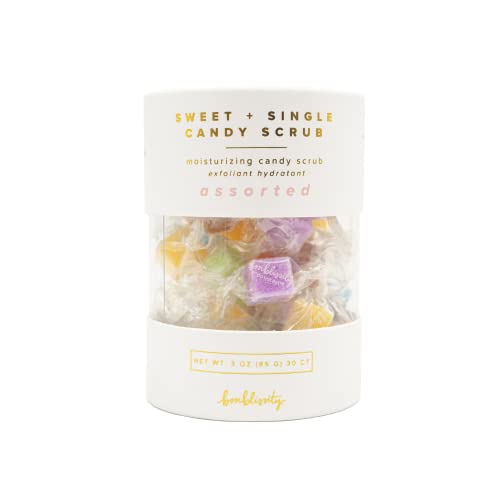 Bonblissity Sweet+Single Candy Sugar Scrub, Assorted, 30 Pcs - Exfoliating, Skin, Hands, Feet, Natural Butters & Oils, Sugary, Salty, Individually Wrapped, Exfoliate & Moisturize, On The Go, Travel