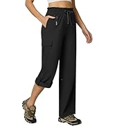 Casei Women's Cargo Capris Quick Dry Lightweight Water Resistant Roll Up Hiking Pants with 6 Pock...