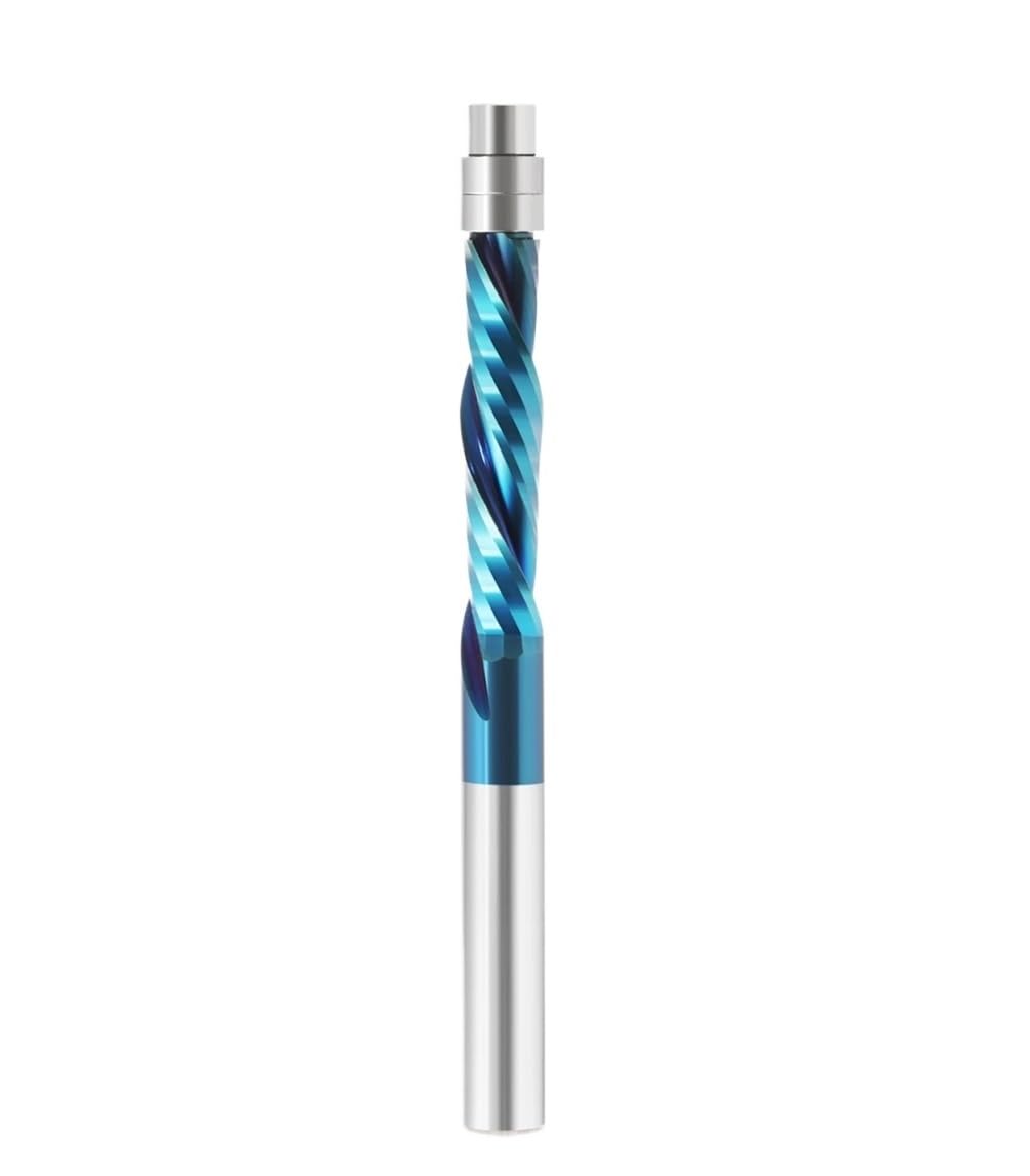 1/2/5 sztuk 6mm 6.35mm spiralne przycinanie z powierzchnią frezowaną frez UP wycinany CNC drewna trzpieniowy łożyskiem(2F Up Down 8X35,2pcs)