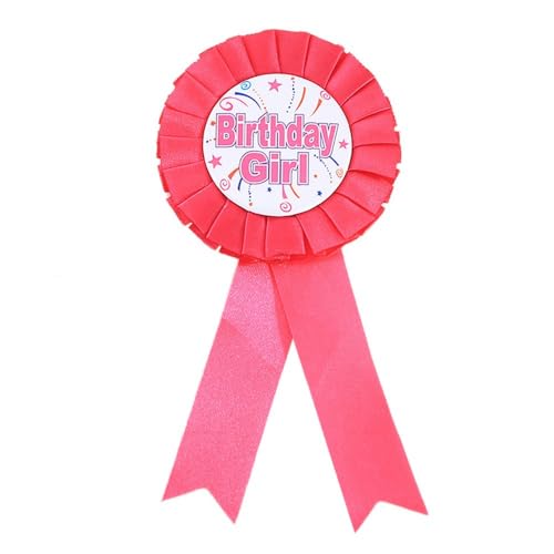 Image of Birthday Queen Ribbon Buttons Badge Pins for Men Women - Colorful Satin Corsage Fabric Birthday Party Award Brooches Decorations