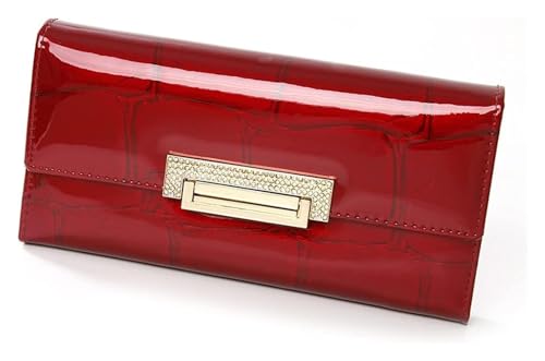 Card Bag,wallet, Card Bag,Women Wallet with Multiple Card Slots Roomy Compartment Zip Clutch Ladies Purse(Red)2