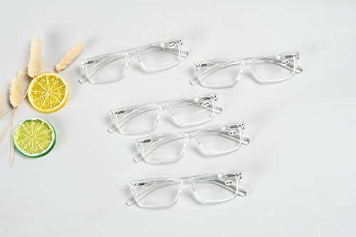 Image of Eyekepper Vintage Reading Glasses for Men - 5 Pack Spring Hinges Classic Readers - Clear Frame +0.25