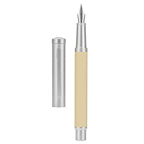 Image of Hongdian White Forest Fountain Pen Blade Nib Classic Design Calligraphy Pen with Converter and Metal Pen Case Set