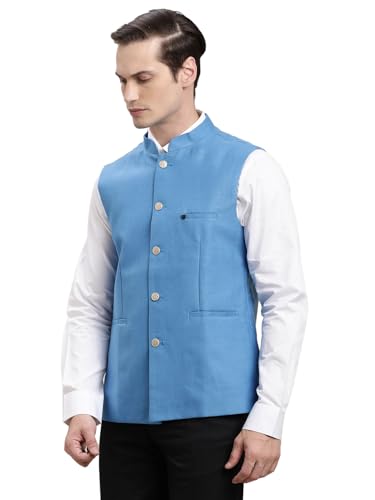 Image of Turtle Men Polycotton Solid Formal Nehru Jacket||Men's Ethnic Jacket