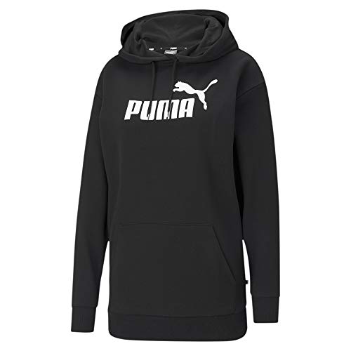 Puma Damen ESS Elongated Logo Hoodie TR Pullover, Black, L