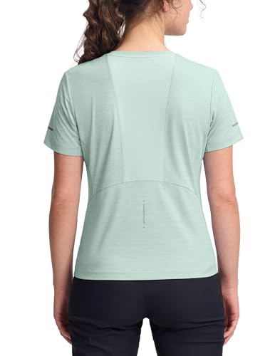 Pioneer Camp Women's Short Sleeve Workout Shirts Lightweight Quick Dry Athletic Tops Crewneck Tee for Women Running Yoga Training, Green, S