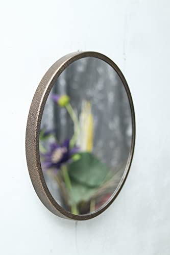 Image of Quality Glass Metal Frame Round Wall Mirror Royal Mirror Home Decorative Mirror Modern Mirror Living Room Mirror Wall Mirror Bathroom Mirror Size 24x24 inches Color Antique Golen MF 33