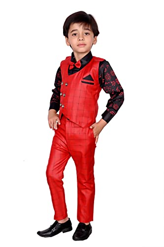 Image of Stylish 3-Piece Waistcoat, Shirt, Trouser and Bow-Tie Suit Set VC003