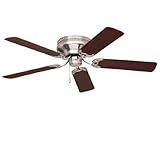 Emerson Ceiling Fans CF805SBS Snugger 52-Inch Low Profile Ceiling Fan (Hugger Ceiling Fan), Light Kit Adaptable, Brushed Steel Finish