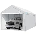 ADVANCE OUTDOOR 10x20 ft Adjustable Height Carport Heavy Duty Car Canopy Garage Shelter Boat Wedding Party Tent, Removable Sidewall and Doors, White