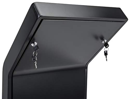 Image of Displays2go Floorstanding Digital Tablet Enclosure, Locking, Black, for 12.9 inch iPads and Surface Pro 3 & 4 (IPGRAND12BK)