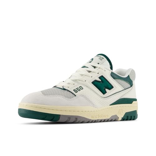 New Balance Men's 550 Sneakers, White/Green, 7 Medium US