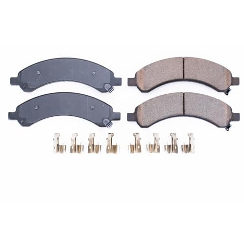 Image of PowerStop Rear Brake Pads for Chevrolet Express 3500 2003-08 | GMC Savana 3500 2003-08 - Z17 Ceramic Brake Pads with Installation Hardware, 17-989