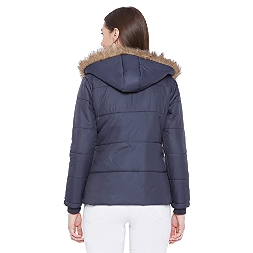 Image of VERO AMORE Women's Black winter wear full sleeve solid parka Jacket-2175A