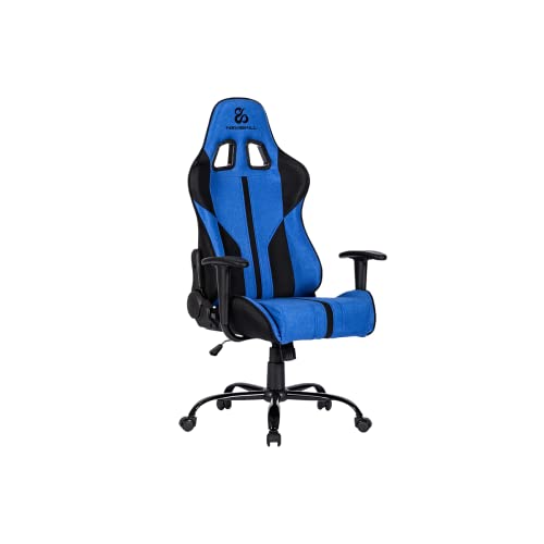 Horus Zephyr - Sedia da gaming con design ergonomico, realizzata in tessuto, reclinabile a 180 gradi e disponibile in 9 colori diversi, colore blu scuro - Sedia gaming - Immagine 5