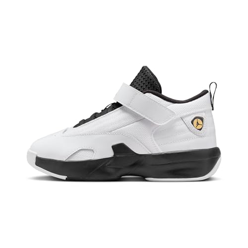 Jordan Max Aura 6 Little Kids' Shoes (FQ8299-101, White/Black/Metallic Gold) Size 2.5