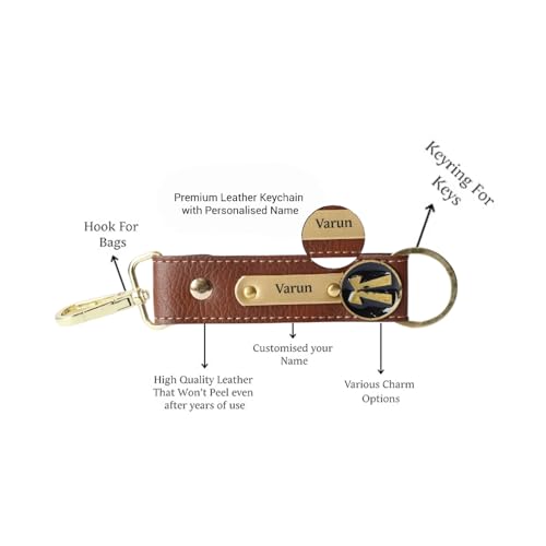 Image of Personalised All in One Men's Combo Gift (4 pcs) Customized Leather Wallets, Key Chain, Eyewear Case and Passport Cover with Name | Best Gift for Brother, Husband, Boyfriend, Father (Tan)