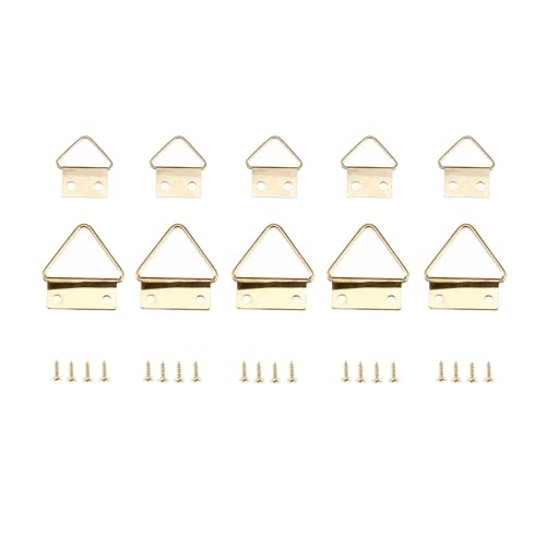 Image of Triangle D-Ring Hanging Picture Photo Oil Painting Mirror Frame Hooks Hanger with Screws Furniture Hardware(16x17mm 20pcs)