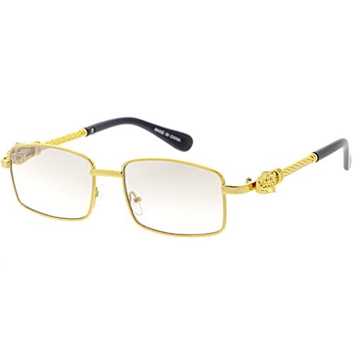 zeroUV Bold Retro Jaguar Metal Plated Detail Square Sunglasses D2472