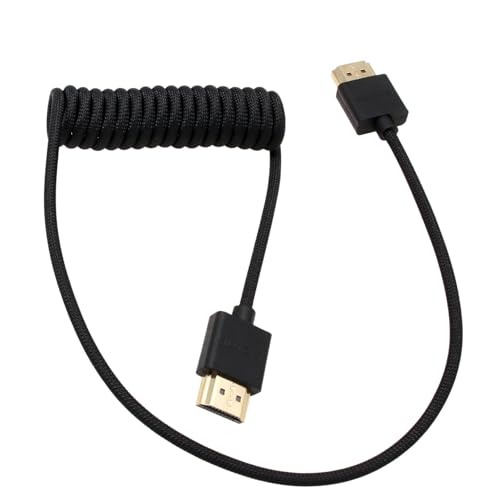 Image of HDMI 8K 4K60p Cable for ATOMOS Ninja V Ultra Indie 5 GODOX Sony A7IV FX3 Z280 Canon C300 /500 Lumix S5M2 GH7 Camera Feelworld F5Pro Cut6 Portkeys LH5PII, Type A HDMI 2.1 Braided Coiled 50cm