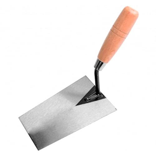 Tradineur - Paleta de albañil modelo norte con punta recta, mango de madera barnizado, paleta recta de albañilería, bricolaje, 18 cm