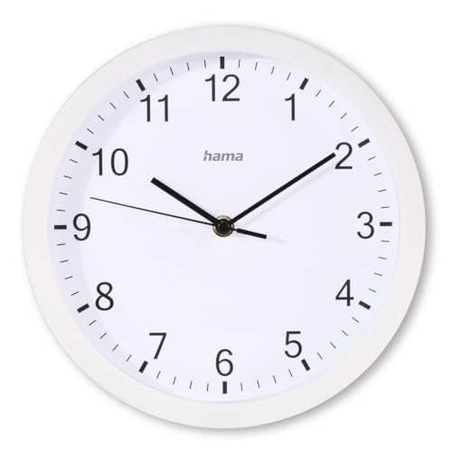 Hama Wanduhr analog (ohne Tickgeräusche groß, Moderne Wanduhr auch für Senioren, Kinder und...