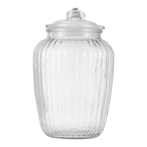 VICASKY Pot à Miel Hermétique en Verre Borosilicaté Transparent 2200 Ml, Grand Bocal de Rangement Alimentaire pour Conserves, Céréales, Kimchi Cuisine Maison