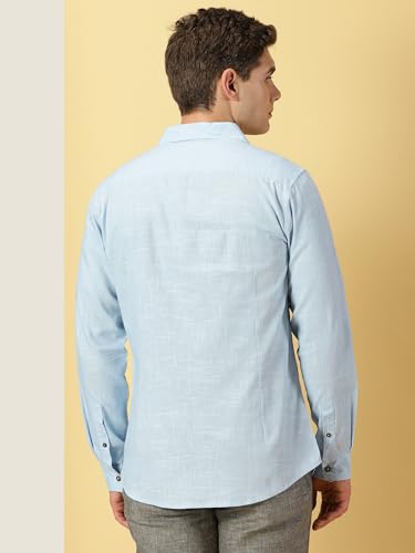 Image of Thomas Scott Men's | Solid | Full Sleeve | Regular Fit | 100% Cotton | Double Flap Pocket | Spread Collar | Casual Shirt
