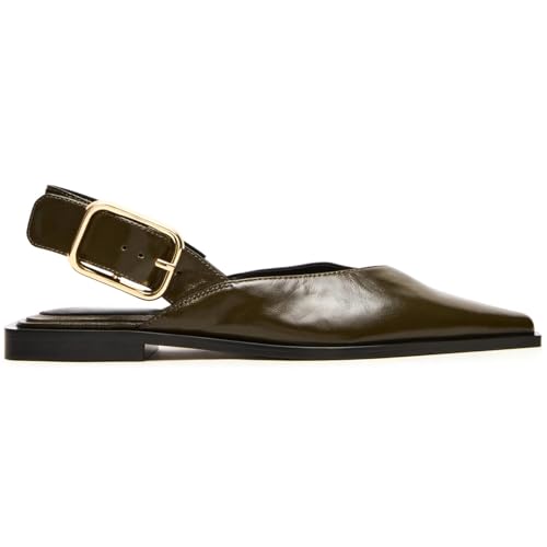 Image of Slingback Flat Shoes for Women Pointed Closed Toe Flat Mule Sandals Casual Comfortable Office Dressy Shoes