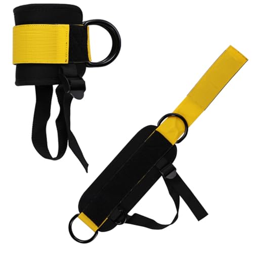 Maigridy 2 correas ajustables para piernas, anillos dobles en D, puños de tobillo, cómoda correa ajustable para máquinas de cable, anillos dobles en D, puños de cable para extensión de fuerza de