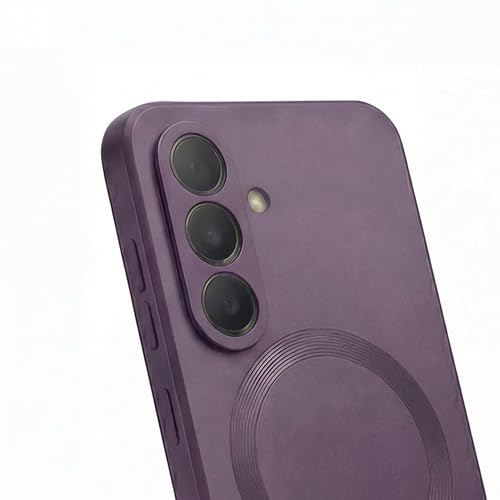 Image of amazon basics Premium Mag-Safe Case for Samsung Galaxy S26 Plus 5G | Shockproof & Anti-Scratch Cover | Soft Silicone with Wireless Charging | Camera Lens Guard - Purple