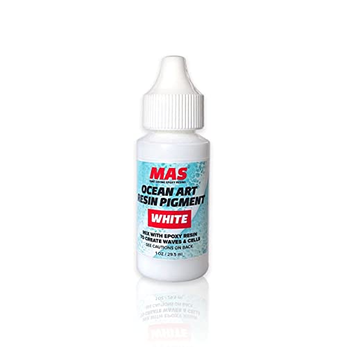 MAS Epoxies Ocean Art Resin Pigment, 1 Oz Bottle, Perfect for Creating Ocean Waves, White Pigment for Epoxy Water Effects on Countertops, Arts and Crafts, Jewelry, and Coasters Making