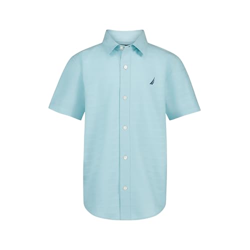 Image of Nautica Boys Short Sleeve Woven Button-Down Shirt. Light Weight & Breathable