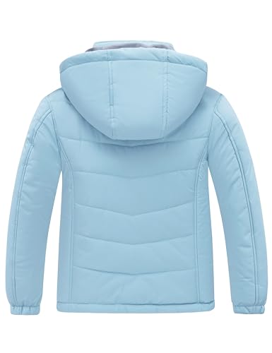 ZSHOW Girl's Winter Coat Waterproof Ski Jacket Windproof Snow Outerwear Jacket(Light Blue,10-12)