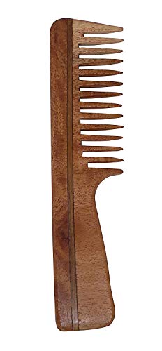 Image of Ekan 100% Natural Handmade Neem Wood Comb For Control Hair Fall And Hair Regrowth For Men And Women Pack Of 1 (Neem wood Comb Model no -4)