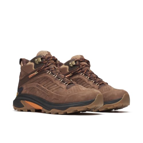 Image of Merrell Men's Moab Speed 2 Ltr Mid Wp Sneaker, brown, 9 | Hiking Boots