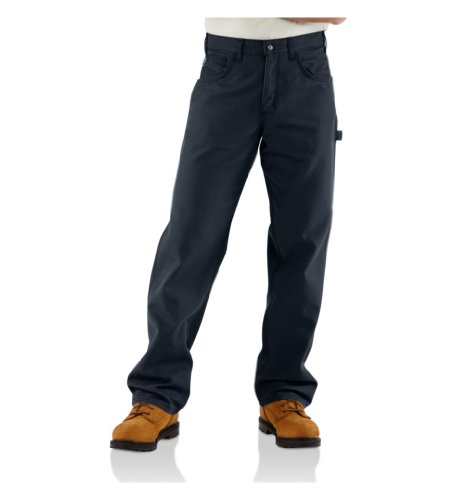 Carhartt Men's FR Loose Straight Canvas Pant, Dark Navy, W40 x L30