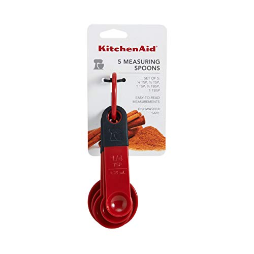 Colheres de medida clássicas KitchenAid, conjunto de 5, vermelho 2