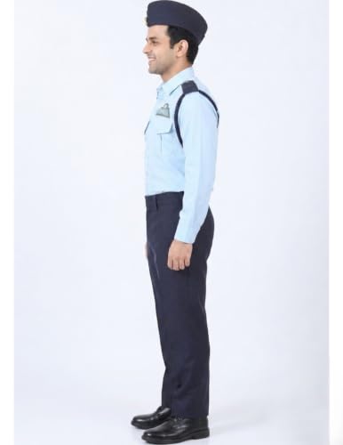 Image of BookMyCostume Indian Air Force Defence Pilot Uniform Kids Fancy Dress Costume - Blue Adults S