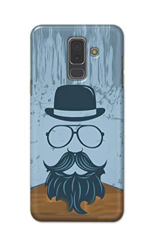 Image of PRINTFIDAA Mustache Beard and Hairstyle Hipster in Glasses Printed Designer Hard Case for Samsung Galaxy A6 Plus (2018) (6.0 inch) / Samsung J8 (2018), J810F / DS Back Cover -(e) RPM1002