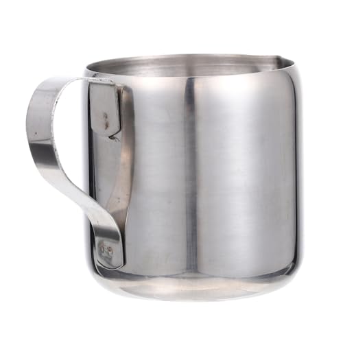 Cabilock Stainless Steel Milk Froth Cup Portable Non Stick Pitcher for Espresso Latte Art Cappuccino Easy to Clean Milk Frothing Container for Home Shops