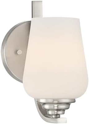 Minka Lavery 1921-84 Shyloh Vanity Bath Light, 1-Light, 60 Total Watts, 4.88-in H x 9.13-in W, Brushed Nickel