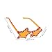 POPETPOP Star Shape Rimless Sunglasses with Rhinestones, Trendy Frameless Women’s Eyewear for Party and Photo Shoot, Orange Yellow Fashion Star Sunglasses