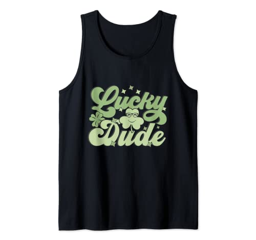 St Patricks Day Irish Lucky Dude Vintage Clover Shamrock Canotta